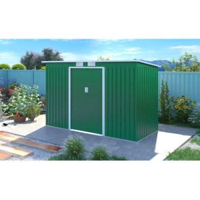 Classic Ascot Garden Metal Shed by Royalcraft - Green 2.8 x 1.3M