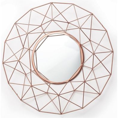 Geometric Mirror in Rose Gold 64cm