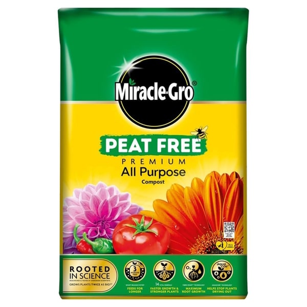 Miracle-Gro All Purpose Peat Free Compost - 40 Litres x 2