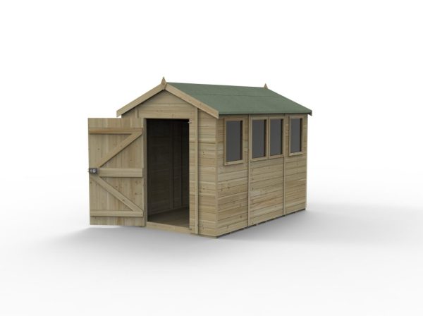 Timberdale 10x6 Tongue and Groove Pressure Treated Apex Wooden Garden Shed (4 Windows)