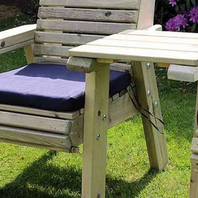 Blue Garden Chair Cushion For Timber Croft Chairs