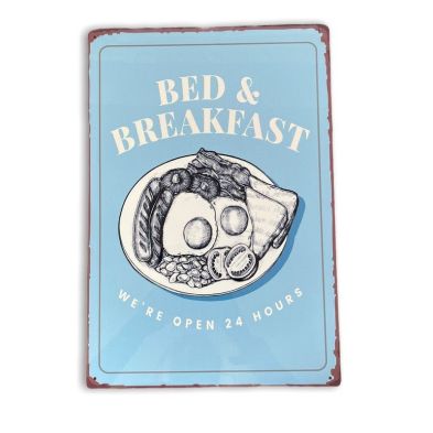 Vintage Bed & Breakfast Sign Metal Wall Mounted - 42cm