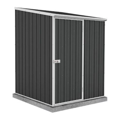 Absco Space Saver 4' 11" x 4' 11" Pent Shed Steel Monument Grey - Classic