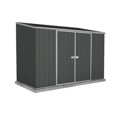 Absco Space Saver 9' 10" x 4' 11" Pent Shed Steel Monument Grey - Classic