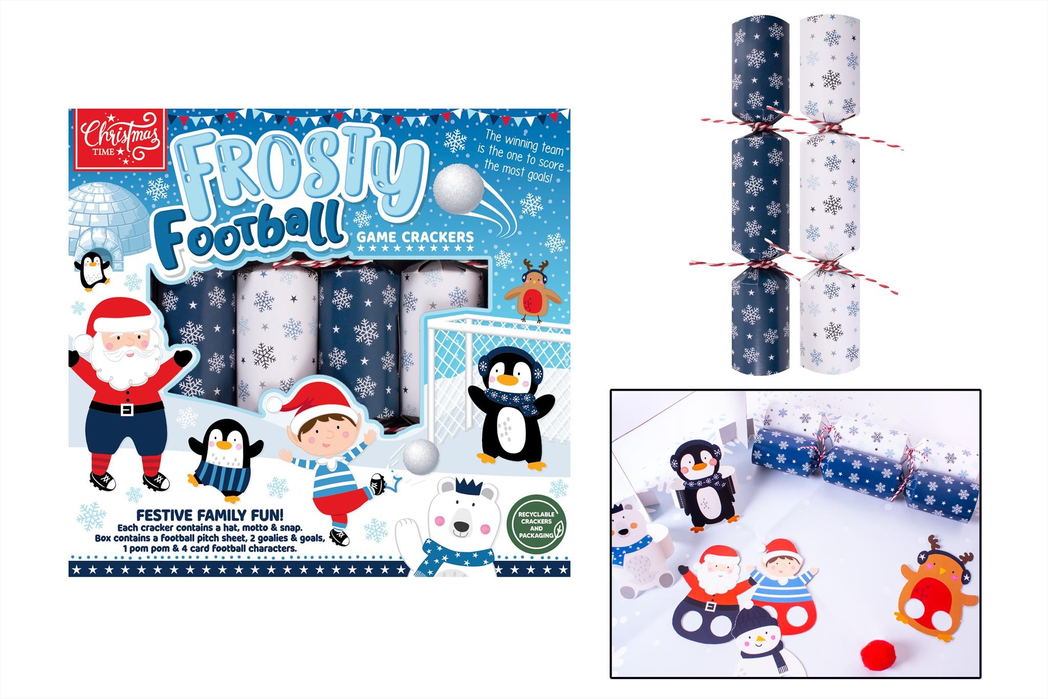 Christmas Time Frosty Football Crackers