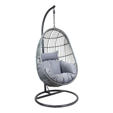 Classic Rattan Garden Cocoon Swing Seat by Wensum with Grey