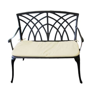 Essentials Garden Bench by Wensum - 2 Seats Cream Cushions