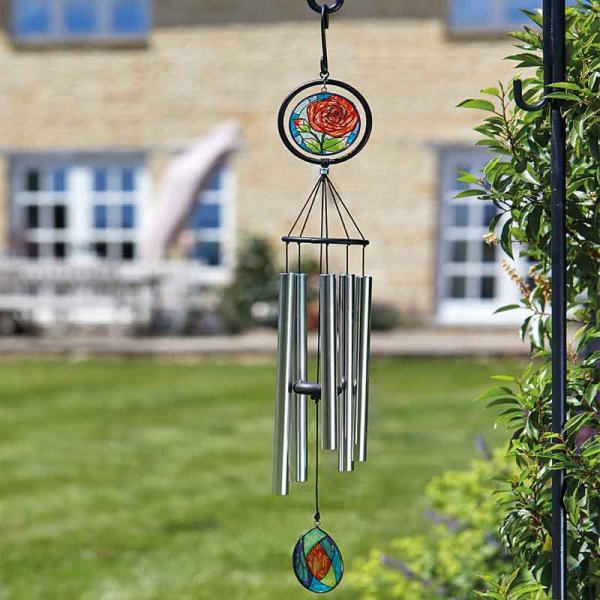 Glass Rose Wind Chime