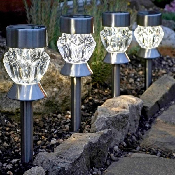 Smart Garden Solar Crystal Stake Light Set - Pack of 4
