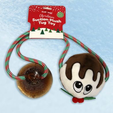 Christmas Pudding Suction Plush Dog Toy 65cm