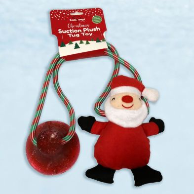 Christmas Santa Suction Plush Dog Toy 65cm