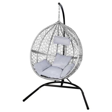 Enchanted Plain Garden Hammock Egg Chair by Raven with Grey Cushions