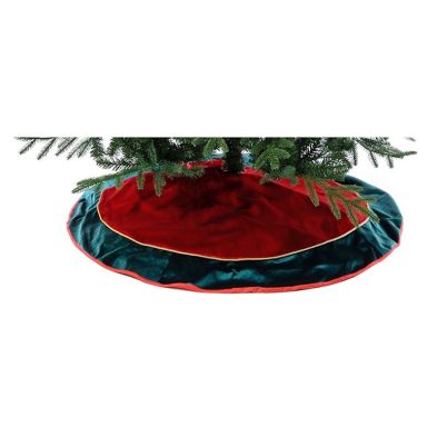 106cm Christmas Tree Skirt Fabric Green & Red