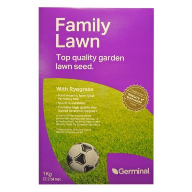 1Kg Family Lawn Seed With Ryegrass 28 Square Metres Coverage