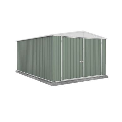 Absco Utility 9' 10" x 14' 8" Apex Shed Steel Pale Eucalyptus - Classic