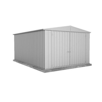 Absco Utility 9' 10" x 14' 8" Apex Shed Steel Zinc - Classic