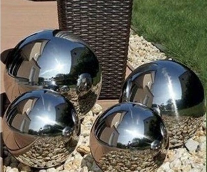 Decorative Stainless Steel Orbs 4 Pack