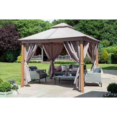 Luxury Garden Gazebo by Garden Must Haves with a 3 x 3M Taupe Canopy