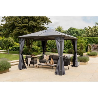 Runcton Garden Gazebo by Garden Must Haves with a 3 x 3M Grey Canopy