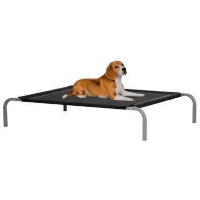 Pawhut Elevated Pet Bed Cooling Raised Cot Style Bed For Large Medium Sized Dogs With Non-Slip Pads Steel Frame Breathable Mesh Fabric