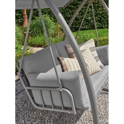 Newmarket Garden Swing Seat by E-Commerce - 2 Seats Grey Cushions