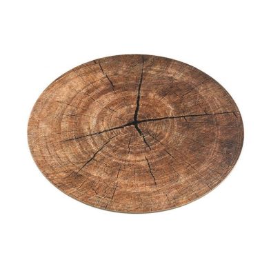 4x Placemat Wood with Bark Pattern - 38cm