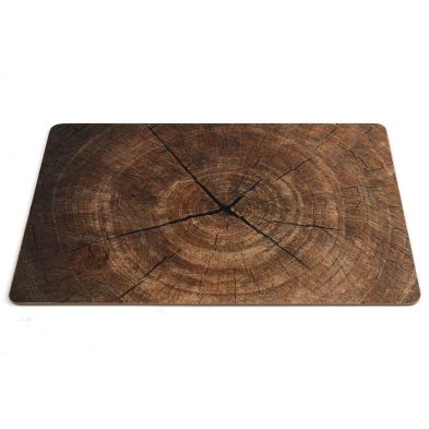 4x Placemat Wood with Bark Pattern - 45cm