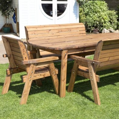 Charles Taylor 8 Seat Rectangular Table Combi Scandinavian Redwood Garden Furniture