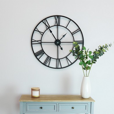 Indoor Wall Clock Matte Black 80cm by Wensum