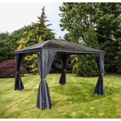Lugano Garden Gazebo by Royalcraft with a 3 x 6M Grey Canopy