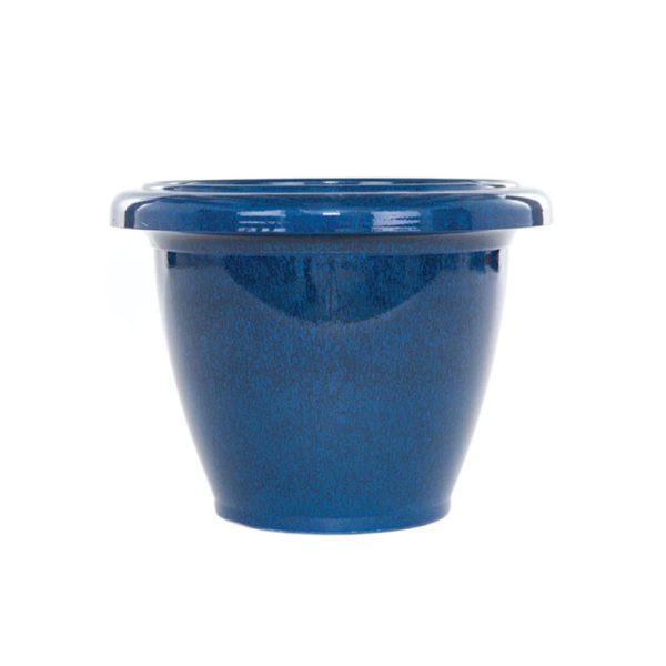 Double Rimmed Pot Blue 30cm