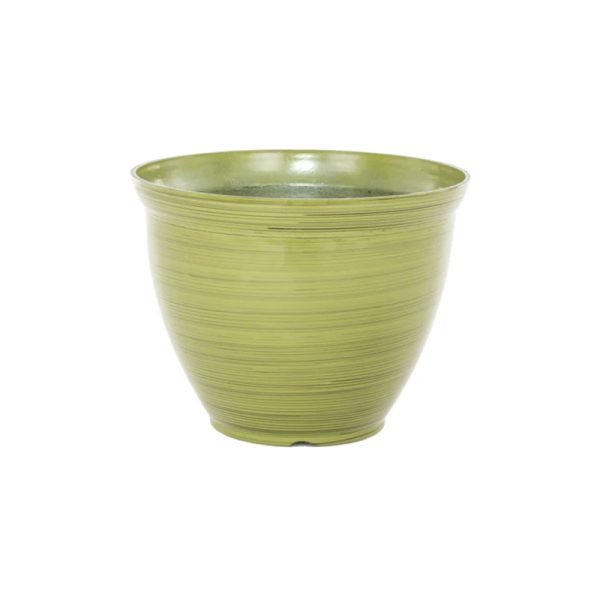 Feather Pot Striped Green 38cm