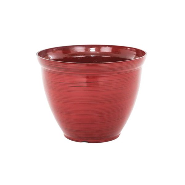 Feather Pot Striped Red 38cm