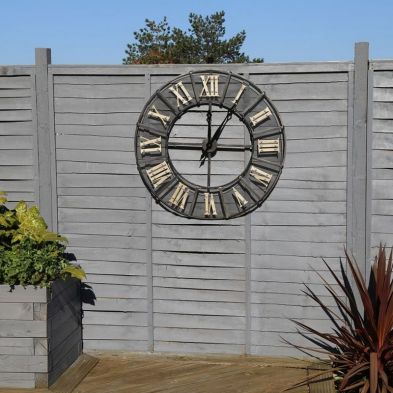 Wensum Wrought Iron Outdoor Clock Black & Gold