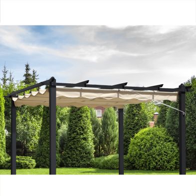Deluxe Garden Replacement 6 Pole Gazebo Cover by Croft - 3 x 3M Beige