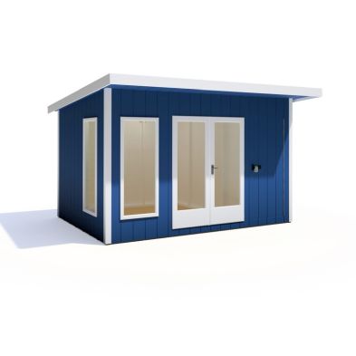 Shire Cali 8' 5" x 12' Pent Garden Office with Storage - Premium Wax Board