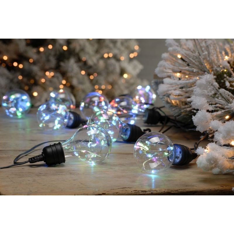 10 x String Festoon Christmas Light Animated Multicolour Outdoor 10 LED - 4.5m