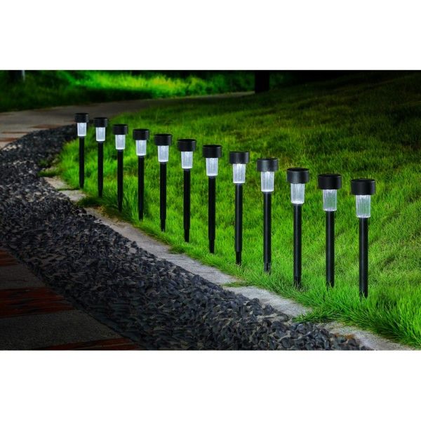 12 Pack Solar Garden Stake Light White LED - 36cm by Bright Garden