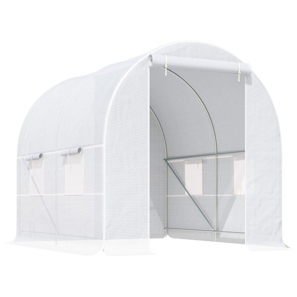 250L×200W×200H cm Walk-in Greenhouse-White