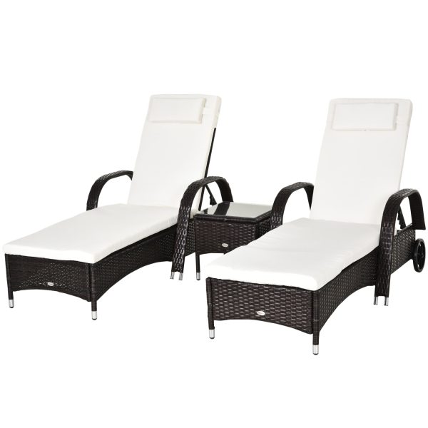 3-Pieces Patio Lounge Chair Set