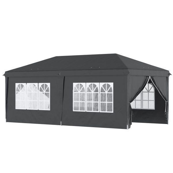 3 x 6 m Pop Up Gazebo with Sides and Windows