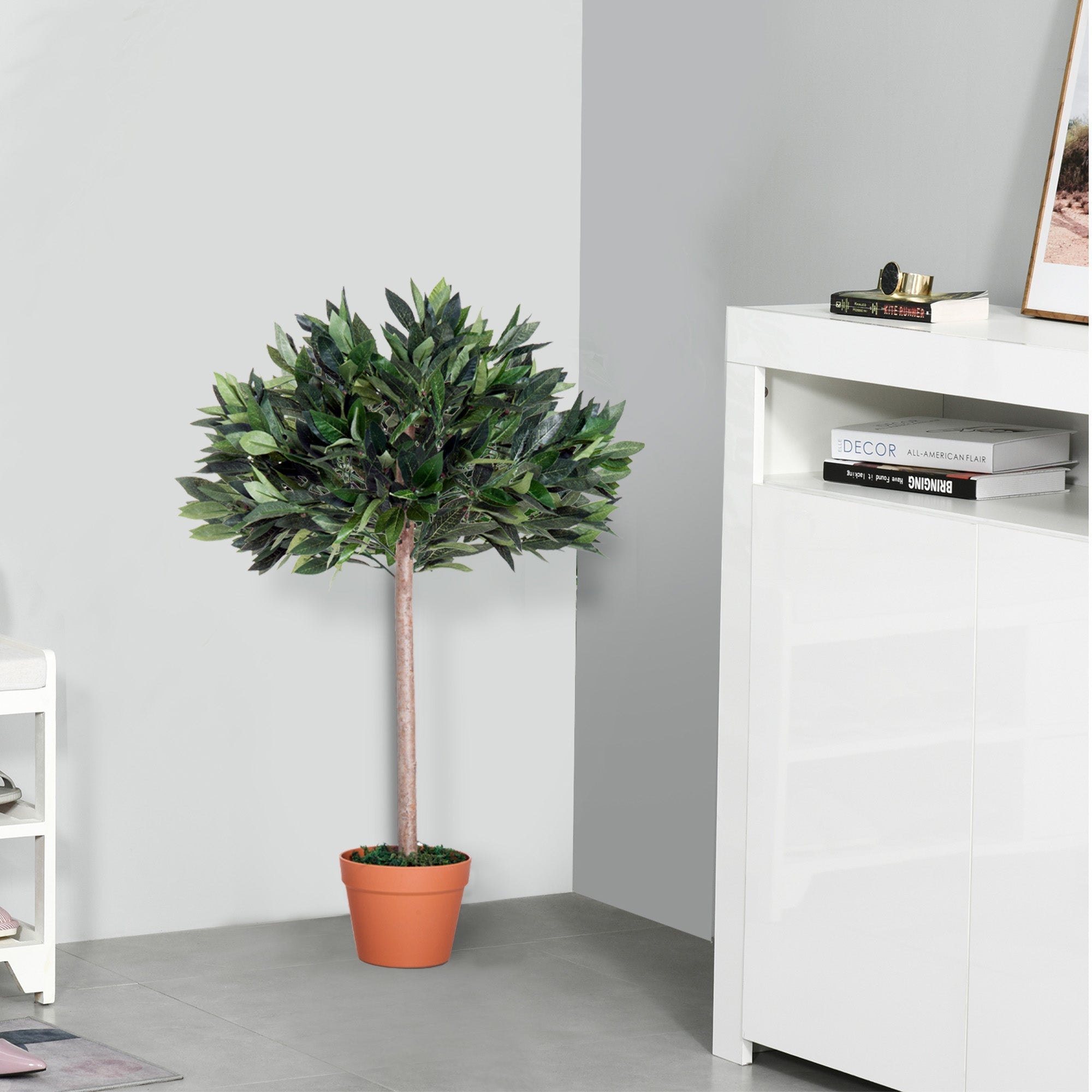 3ft Artificial Olive Tree Indoor Plant Greenary for Home Office Potted in An Orange Pot