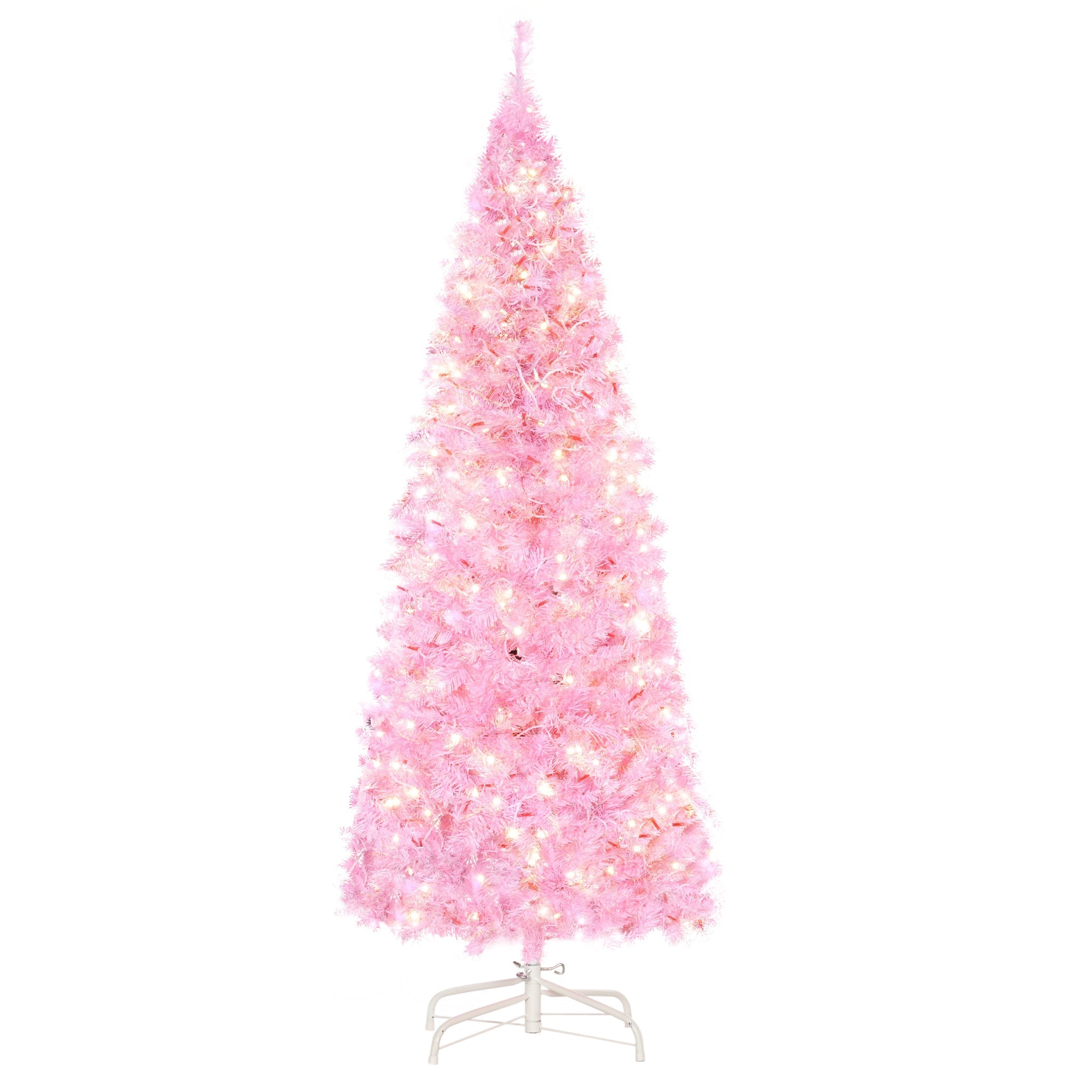 5 Foot Prelit Christmas Tree Artificial - Pink with LED Lights Warm White 408 Tips