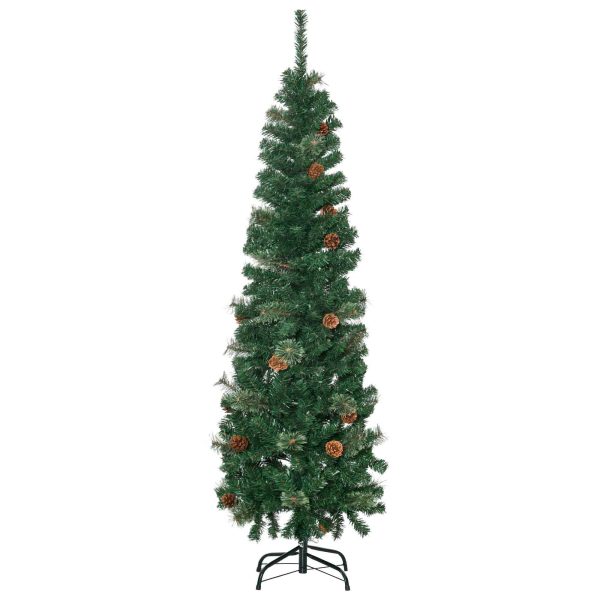 5.5 Foot Tall Pencil Slim Artificial Christmas Tree with Realistic Branches