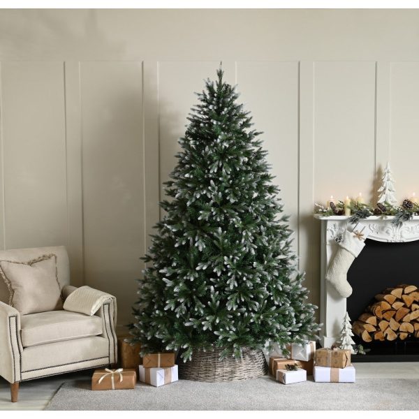 5ft Belvedere Pine Christmas Tree Artificial - White Frosted Green 487 Tips