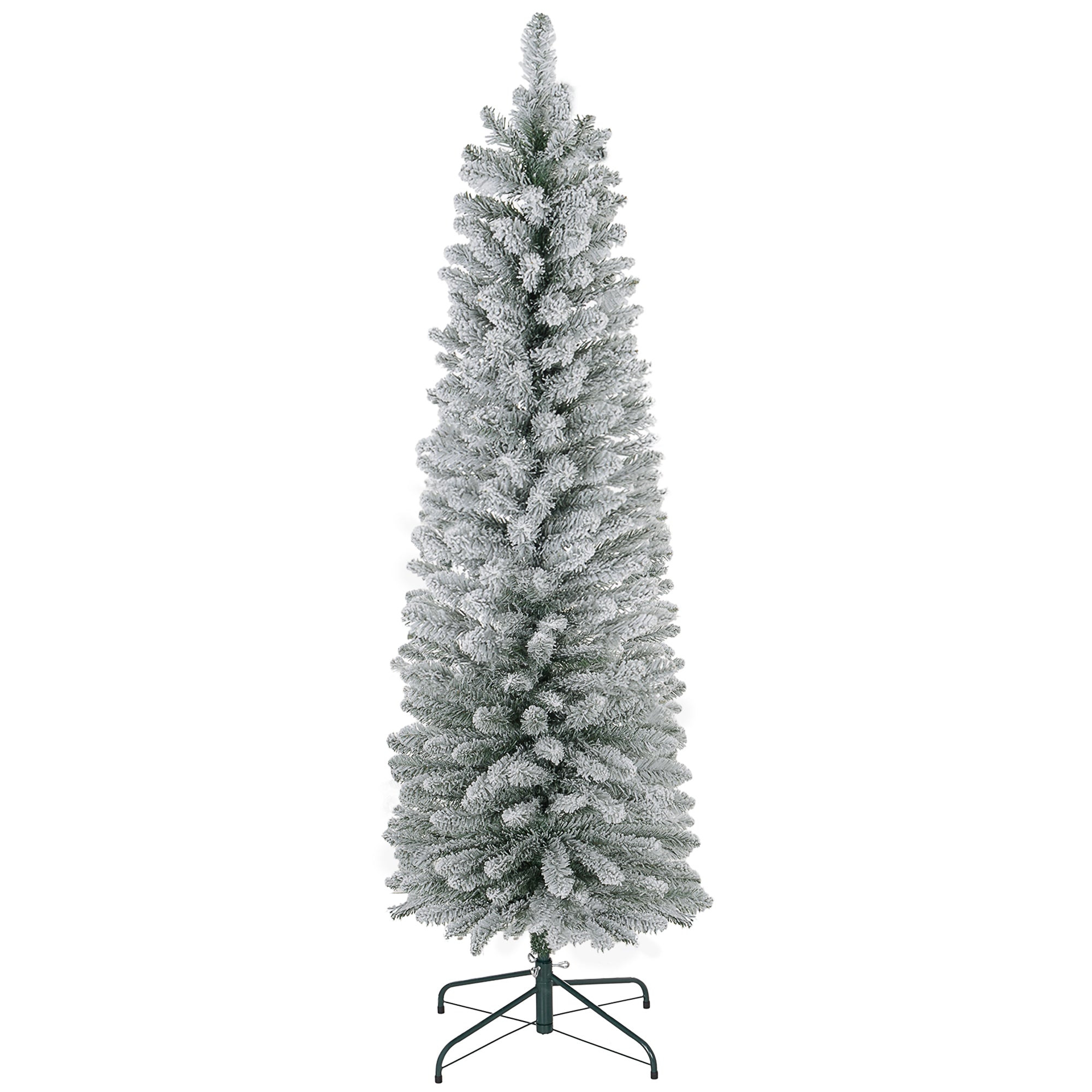 5ft Slim Christmas Tree Artificial - White Frosted Green 263 Tips