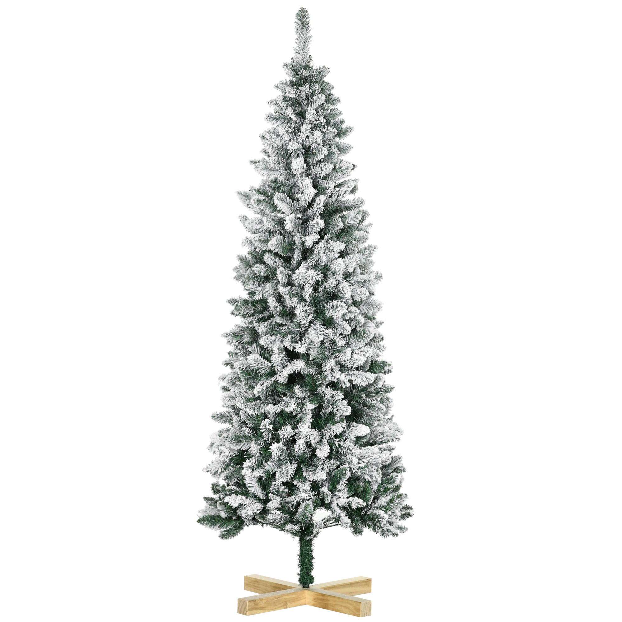 6 Foot Christmas Tree Artificial - White Frosted Green 630 Tips