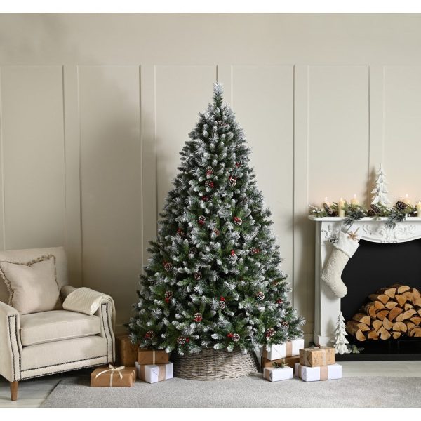 6ft River View Fir Christmas Tree Artificial - White Frosted Green 1088 Tips