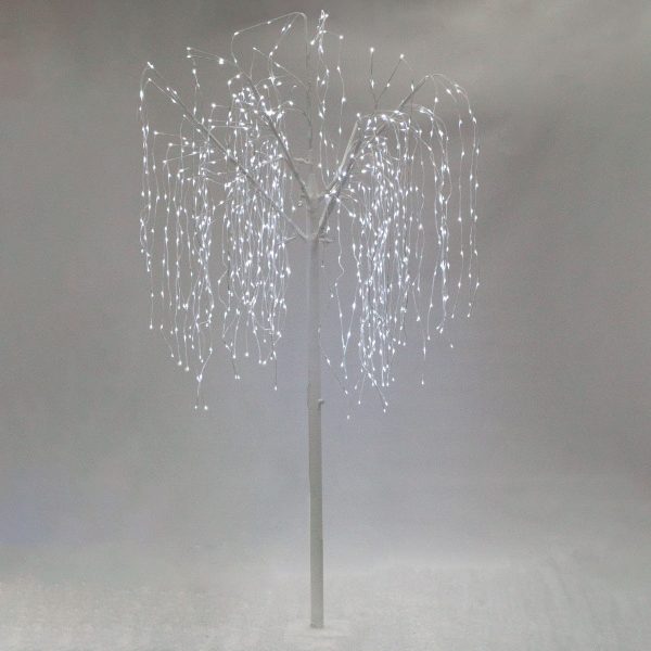 6ft Willow Christmas Tree Light Feature White with LED Lights Cool White