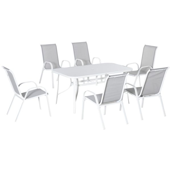 7-Piece Garden Dining Set with Dining Table and Chairs